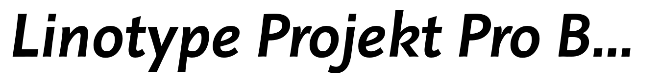 Linotype Projekt Pro Bold Italic